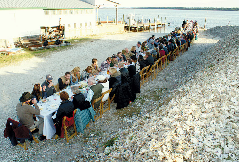 Dinner on the shores of Apalachicola Bay