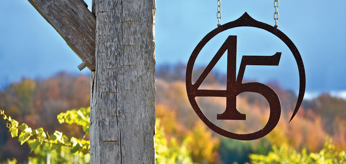 Forty-Five North Vineyard and Winery located on the legendary 45th Parallel