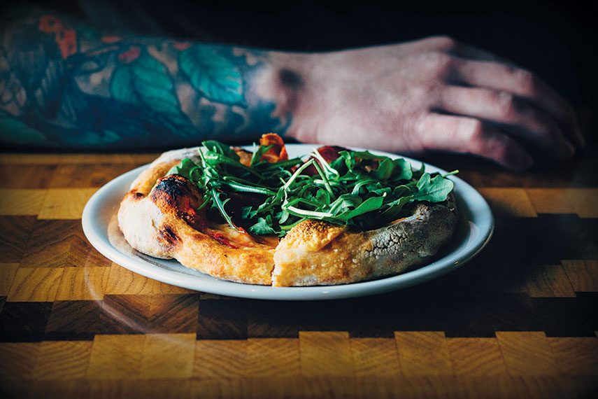 Wood-fired Neapolitan-style pizza